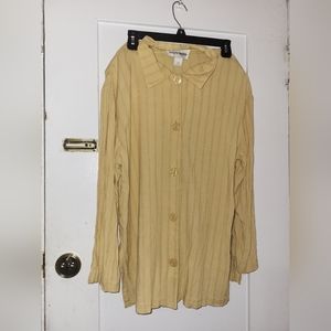 VTG Norton McNaughton Women Yellow long  Sleeve rayon Blouse  womens sz 10
